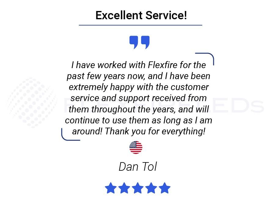 client reviews from Dan t. saying 'exelent Service'