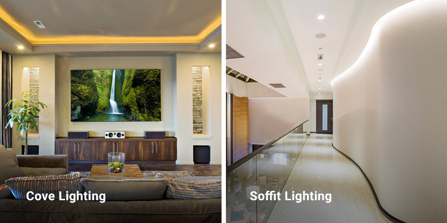 Cove lighting vs. Soffit lighting