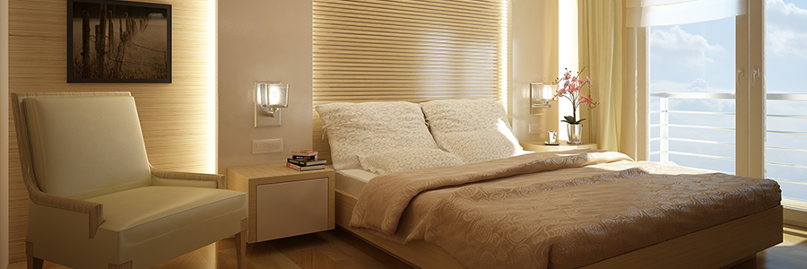 Warm lighting creating a comfortable and inviting bedroom