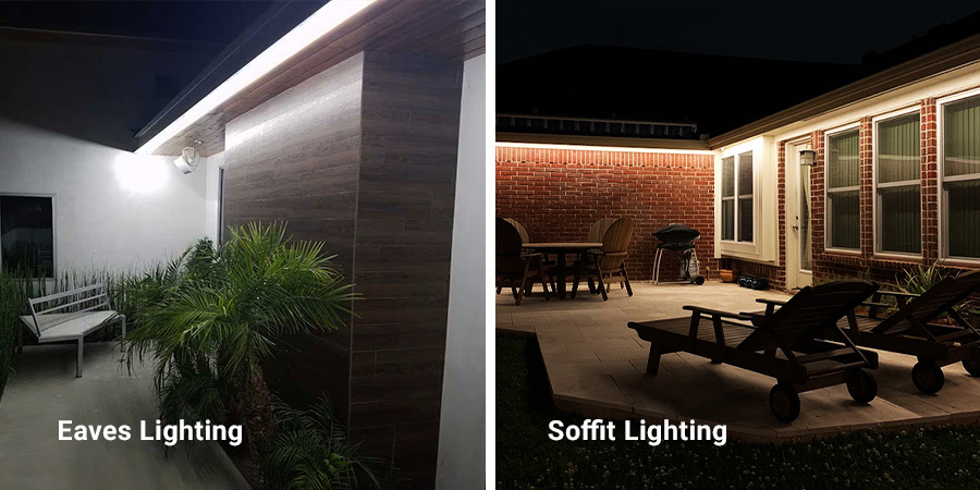 Under eaves lighting vs. Soffit ligting