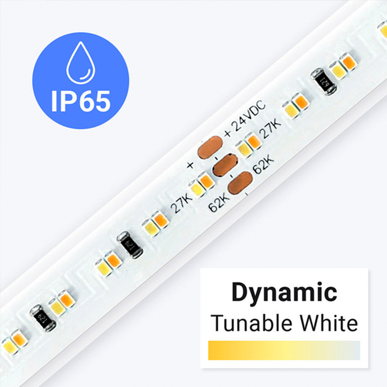 LED strip light with adjustable white color and IP65 rating