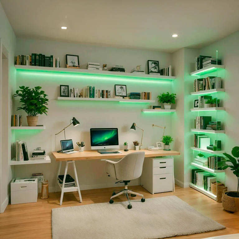 Decorate your study with green LED lights to improve concentration