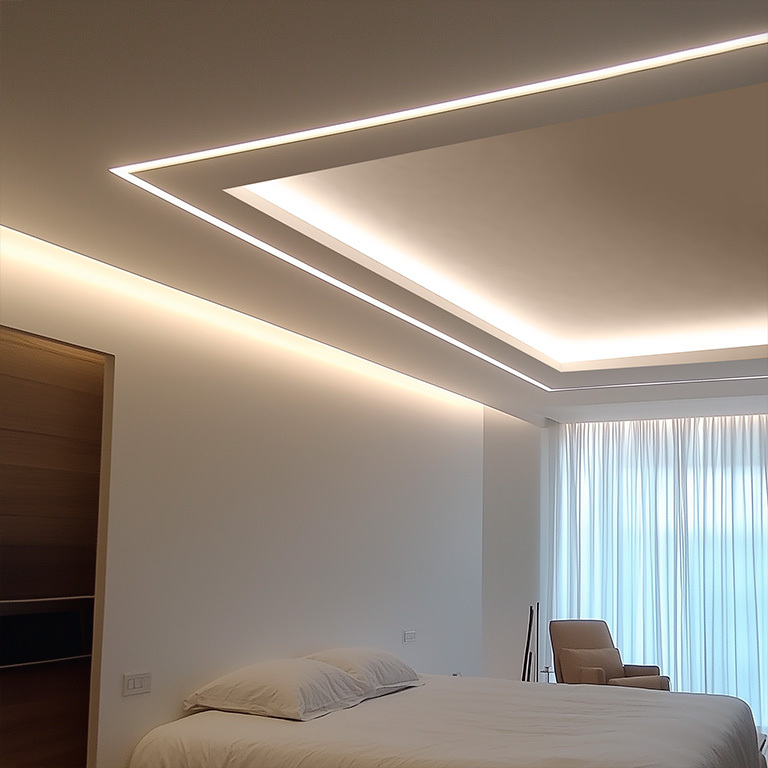 White cool soffit lighting